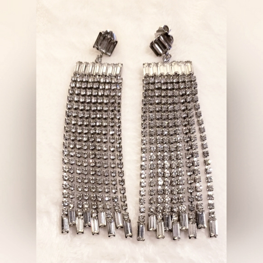 STATEMENT EARRINGS |Chandelier Rhinestone Earrings
